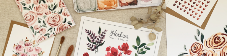 cartes fete des meres à l'aquarelle